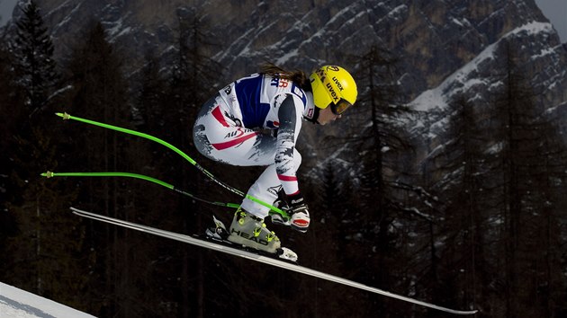 Anna Fenningerov v superobm slalomu v Cortin d'Ampezzo. 