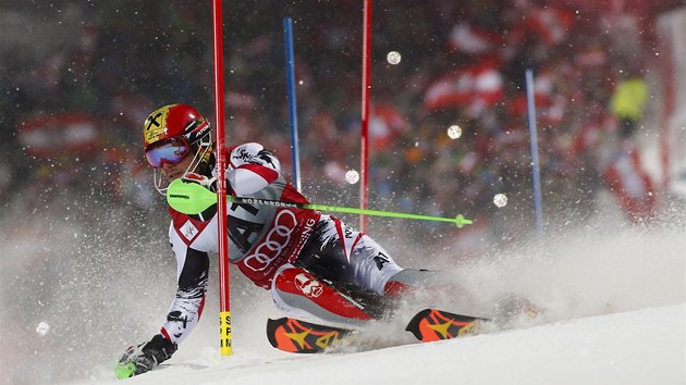 Rakousk slalom Marcel Hirscher skonil ve Schladmingu druh o 18 setin sekundy. 