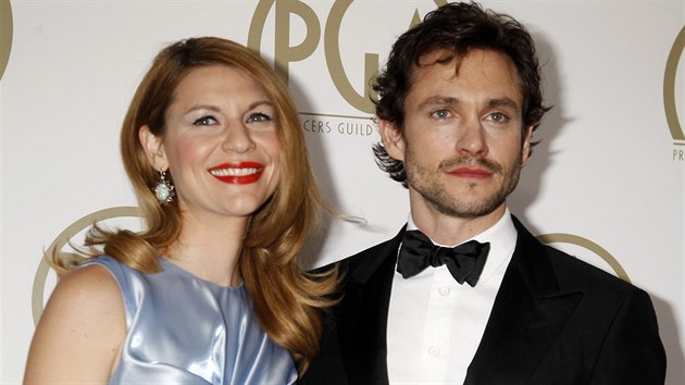 Claire Danesov a jej manel Hugh Dancy (19. ledna 2014)