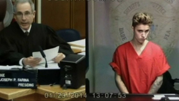 Justin Bieber u soudu (23. ledna 2014)