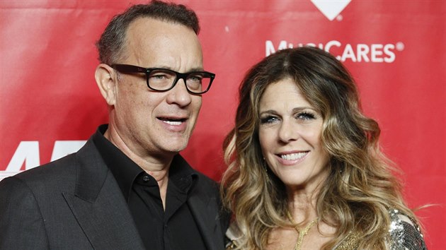 Tom Hanks a jeho manelka Rita Wilsonov (24. ledna 2014)