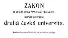 Tím to vechno zaalo. Brnnská Masarykova univerzita slaví 95 let od zaloení.