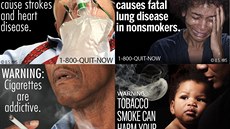 Varování na krabikách s cigaretami, schválené v roce 2011, lépe znázoruje...