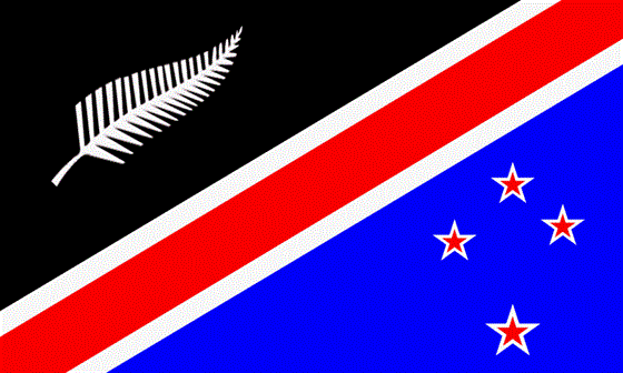 Jeden z návrh nové novozélandské vlajky.