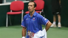 NEDAÍ SE. Radek tpánek v utkání Davis Cupu proti Nizozemsku. 