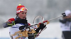 eská biatlonistka Lea Johanidesová na mistrovství Evropy v Novém Mst.