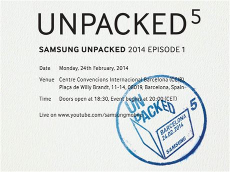 Pozvánka na loskou premiéru Samsungu Galaxy S5