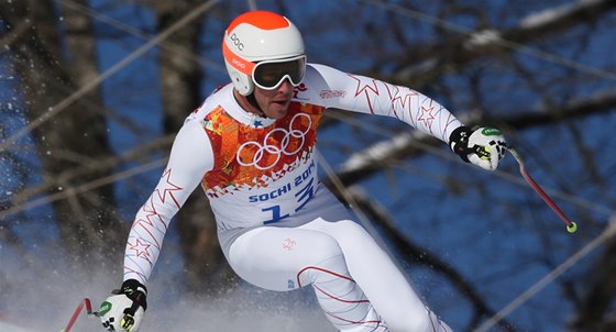 Amerian Bode Miller byl nejrychlejím v prvním tréninku na olympijský sjezd v...