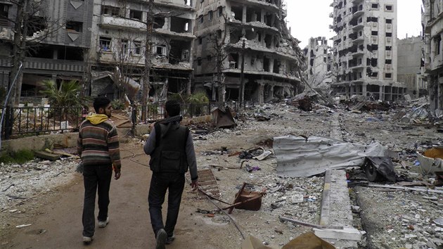 Rozstlen ulice Homsu (1. nora 2014)