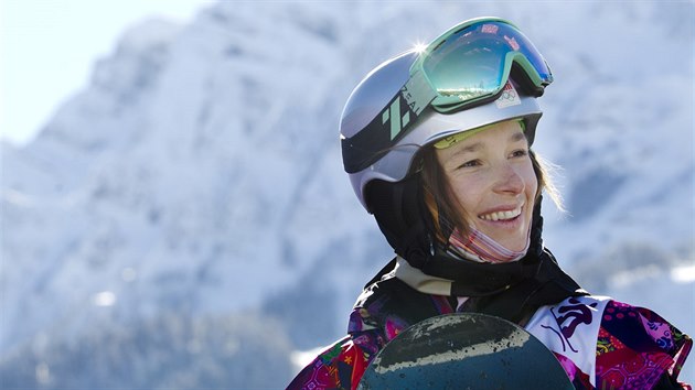 Snowboardistka árka Panochová pi tréninku slopestylu v Krásné Poljan,...