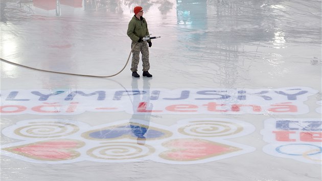 V olympijskm parku na Letn probhaj posledn ppravy (5. 2. 2014).