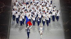 Výprava sportovců České republiky v čele s lyžařkou Šárkou Strachovou přichází... Výprava sportovců České republiky v čele s lyžařkou Šárkou Strachovou přichází...