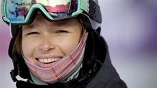 Snowboardistka árka Panochová po prvním kole finálové jízdy ve slopestylu....