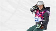 eská snowboardistka árka Panochová v cíli po druhém kole olympijského finále...