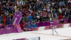 eská biatlonistka Gabriela Soukalová v cíli závodu ve sprintu na 7,5...