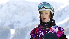 Snowboardistka árka Panochová pi tréninku slopestylu v Krásné Poljan,...