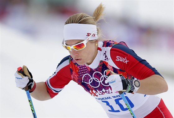 Norská bkyn na lyích Astrid Uhrenholdt Jacobsenová pi kvalifikaním...