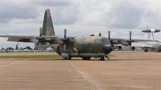 Alírské letectvo má napíklad dopravní letouny C-130 Hercules (na snímku), Il-76 i C-295M Casa. Zatím není oficiáln potvrzené, jaký typ havaroval.