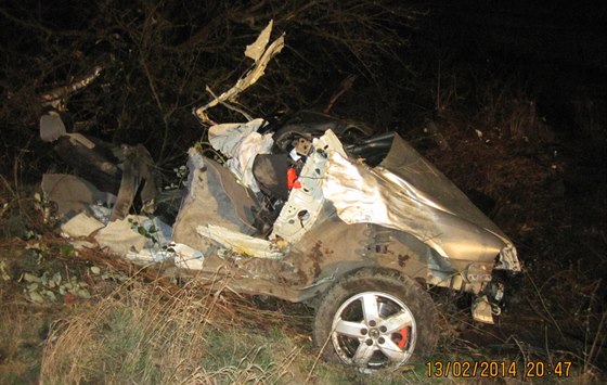 Dopravní nehoda u Bolehot na Rychnovsku (13. 2. 2014)