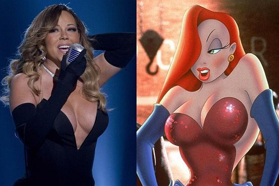 Mariah Carey a animovaná postavika Jessica Rabbitová