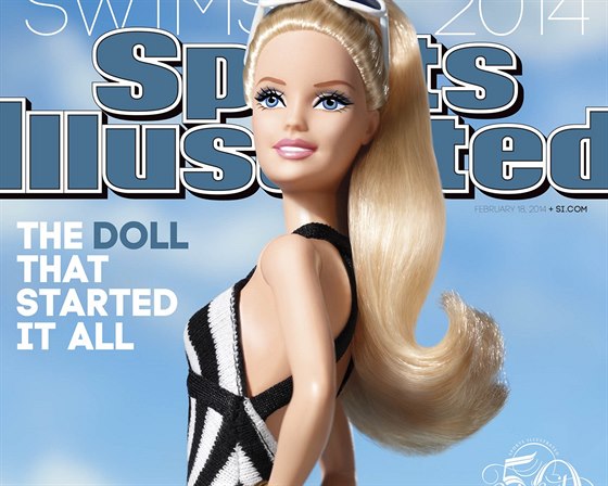 Panenka Barbie na výroní 50. obálce plavkového magazínu Sports Illustrated...