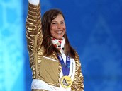 Eva Samkov se zlatou medail.