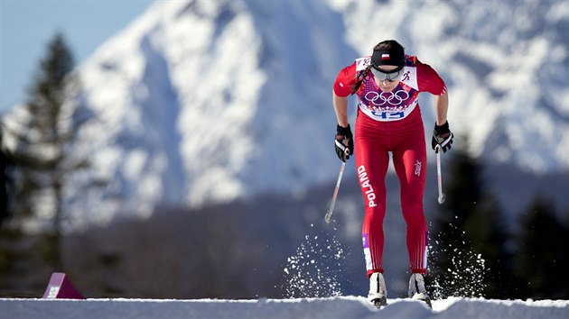 Polsk bkyn na lych Justyna Kowalczykov zvtzila v zvodu na deset kilometr klasickou technikou. (13. nora 2014)