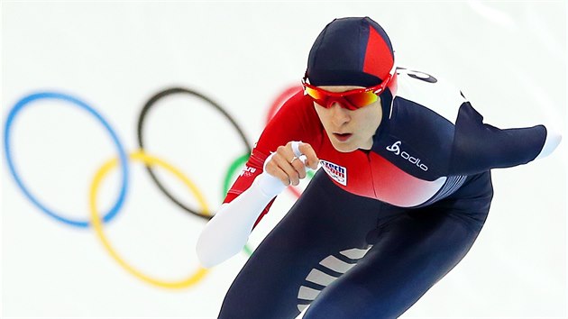 esk rychlobruslaka Martina Sblkov v olympijskm zvodu na 5000 metr. (19. nora 2014)