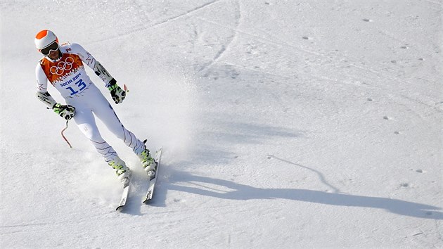 Americk lya Bode Miller v cli superobho slalomu na olympid v Soi