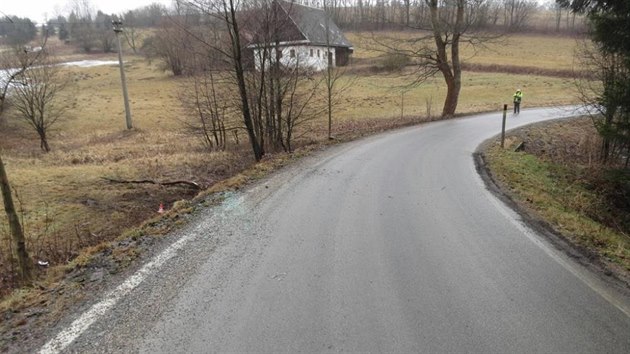 Mlad idi vezouc dal ti mladky jel v noci na nedli zejm pli rychle, vyjel mimo silnici a narazil do dvou strom. Pozdji piznal, e byl opil.