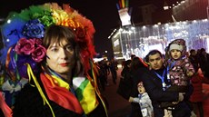 Italská bojovnice za práva homosexuál Vladimir Luxuria v Soi. (17. února 2014)