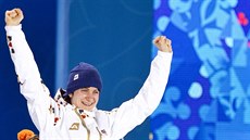 eská rychlobruslaka Martina Sáblíková dostala pi slavnostním ceremoniálu...