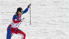 Česká běžkyně na lyžích Petra Nováková zlomila hůlku na startu čtvrtfinálového... Česká běžkyně na lyžích Petra Nováková zlomila hůlku na startu čtvrtfinálového...
