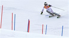 eský lya Ondej Bank pi slalomové ásti olympijské superkombinace. (14....