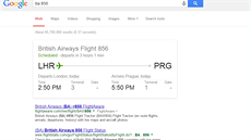 Pro zjitní aktuálního stavu svého letu staí do Google zadat jeho íslo....