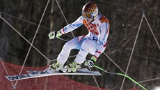 Rakouská sjezdaka Anna Fenningerová na trati olympijského superobího slalomu.