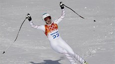 VÍTĚZNÝ POKŘIK. Američanka Jula Mancusová vyhrála úvodní část olympijské VÍTĚZNÝ POKŘIK. Američanka Jula Mancusová vyhrála úvodní část olympijské