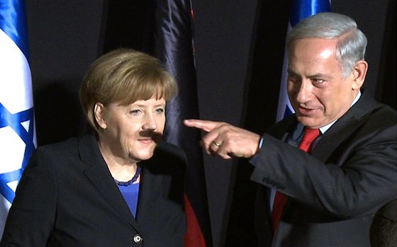 Nmecká kancléka Angela Merkelová a izraelský premiér Benjamin Netanjahu na...