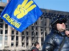 Demonstranti v centru Kyjeva (21. února 2014)