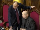 Nov zvolený éf parlamentu Oleksander Turynov, který doasn pevzal
