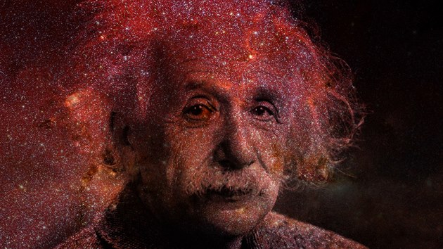 Albert Einstein ml hlavu plnou vesmíru. Ilustraní snímek.