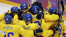 ŠVÉDSKÁ RADOST. Hokejisté Švédska na olympijském turnaji ještě neprohráli a ŠVÉDSKÁ RADOST. Hokejisté Švédska na olympijském turnaji ještě neprohráli a