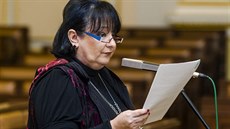 Eva Jurinová pi veejném slyení kandidát do Rady T (25. února 2014)