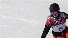 Švýcarská favoritka Patrizia Kummerová na trati paralelního slalomu... Švýcarská favoritka Patrizia Kummerová na trati paralelního slalomu...