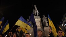 Na praské Václavské námstí pily kyjevské demonstranty podpoit stovky