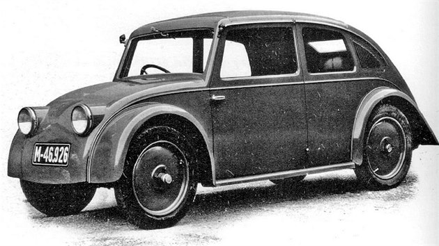 Prototyp malho lidovho vozu Tatra V570 s aerodynamickou karosri z roku 1933