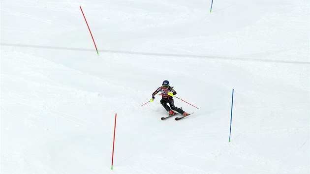 Mikaela Schiffrinov ve slalomu v Aare.  