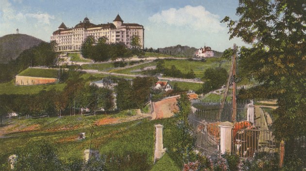 Pohled na hotel Imperial z mst, kde dnes stoj Spa Resort Sanssouci.