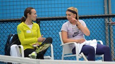 Tenistka Sabine Lisická (vpravo) se svou trenérkou Martinou Hingisovou Tenistka Sabine Lisická (vpravo) se svou trenérkou Martinou Hingisovou