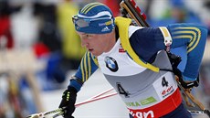 Švédský biatlonista Björn Ferry při sprintu v Pokljuce, který zvládl... Švédský biatlonista Björn Ferry při sprintu v Pokljuce, který zvládl...